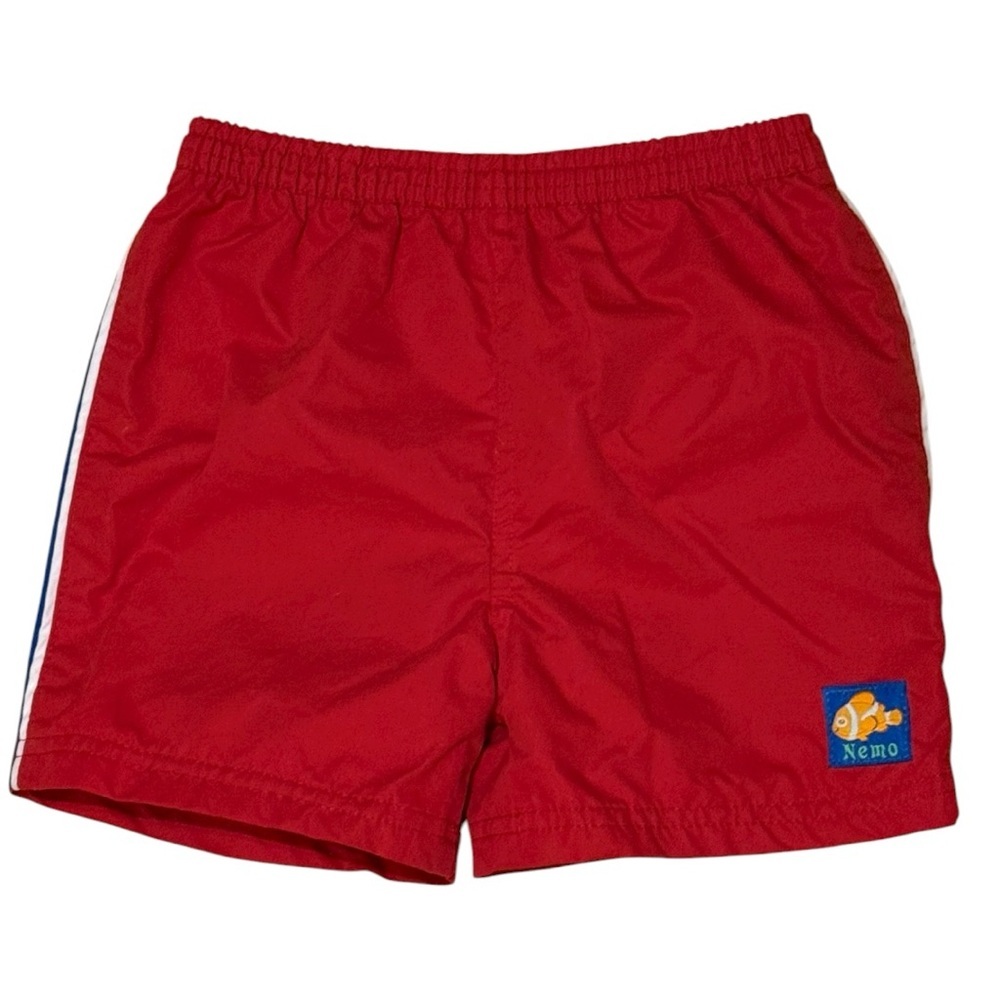 Vintage Y2K Disney Pixar Finding Nemo Boys Swim Trunks Red Shorts 3T